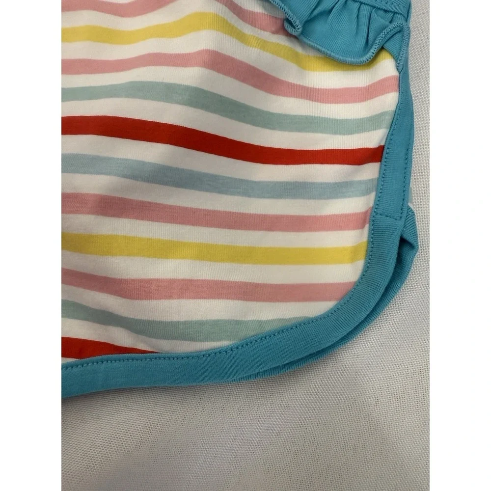 NWT Busy Bees Smocks Aqua Blue Striped Short Set Girls Size 5‎